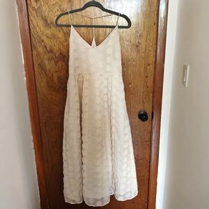 Zara Cream Daisy Embroidered Dress